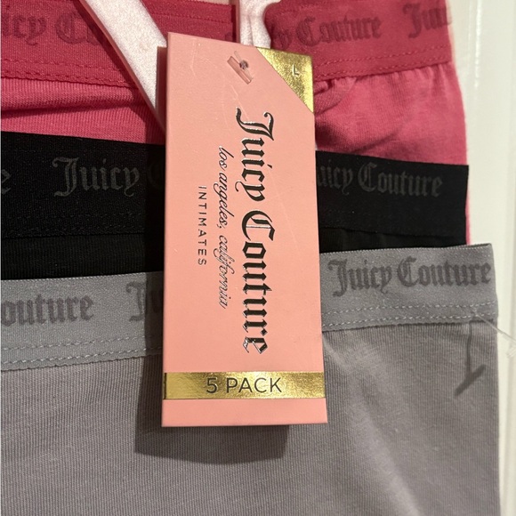 NWT- Juicy Couture woman’s boy shorts panties, 5 pair - Picture 3 of 6